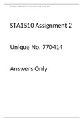 STA1510 Assignment 2 Answer Only 2019