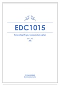 EDC1015 Theoretical Frameworks in Education past papers