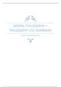 Philosophy 152 - Moral Philosophy Summary