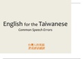 Taiwanese to English - Common Errors