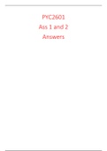 PYC2601 - Ass 1 and 2 - Answers - 2019 - S2