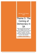 Coming of Democracy in SA