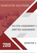 FAC3703 Assignment 1 of Semester 2 - 2019 