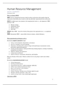 Summary Human Resource Management VU 3rd year (EN)