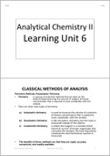 Classical methods of analysis Titrimetry