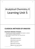 Classical methods of analysis Gravimetry
