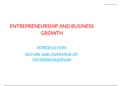 ENTREPRENEURSHIP AND BUSINESS GROWTH.