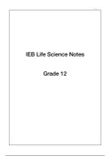 Grade 12 IEB Biology Summary Notes