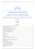 Samenvatting boek Qualitative Methods for Health Research (Kwalitatief Onderzoek) (GZW, jaar 2)