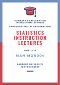 Explanation and Summary - Statistics instruction lectures