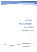 CSL2601 Assignment 1 2020 Answers