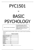 PYC1501 - BASIC PSYCHOLOGY - SUMMARIES