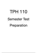 TPH 110 - Semester Test Preparation