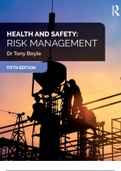 Health and Safety Risk Management 5th edition Tony Boyle