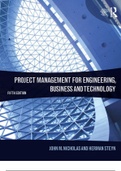 PROJECT MANAGEMENT FOR ENGINEERING 