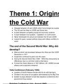 PAPER 1 HISTORY NOTES - Cold War G12