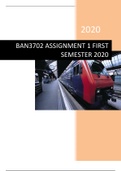 BAN3702 ASSIGNMENT 1 FIRST SEMESTER ANSWERS 2020