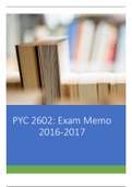 PYC2602 EXAM MEMO WITH SOLUTIONS