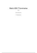 Matric IEB Summaries
