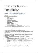 Introduction to sociology 1BA social sciences