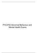 PYC3702-Abnormal-Behaviour-and-mental health- Latest exams pack 