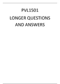 PVL1501 Longer questions and answers 