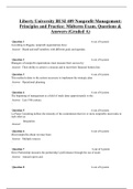 Liberty University BUSI 409 Nonprofit Management: Principles and Practice: Midterm Exam 1. Questions & Answers (Graded A)