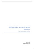 International Relations Theory - Summary Part 1: Book Chapters