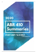 ABR 410 Summaries Study Unit 5-8