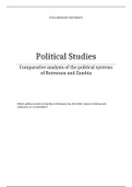 Political Science First Year - Comparative Analysis of the Political Systems of Botswana and Zambia