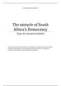 Political Science First Year - The miracle of South Africa’s Democracy 