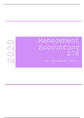 Management Accounting 278 Notes: semester 1