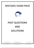 MAT2691 EXAM PACK QUESTION AND ANSWERS & 2020 NOTES