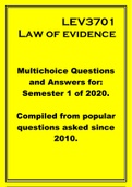 LEV3701 Semester 1 of 2020. Multichoice questions