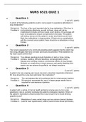 NURS 6521 QUIZ 1 [Completed A...WITH RESPONSE FEEDBACK]