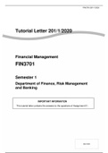 FIN3701 ASSIGNMENT 1 ANSWERS 2020