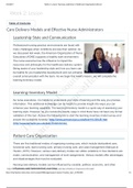 NR 531 Week 2 Lesson: Care Delivery Models and Effective Nurse Administrators{100%}