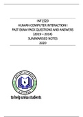 INF1520  EXAM PACK ANSWERS (2019 - 2014) AND 2020 BRIEF NOTES