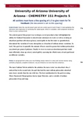 University of Arizona University of Arizona - CHEMISTRY 151 Projects 5 [COMPLETED - A]