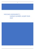 MGG2602 Assignment 2 Written Year - 2020