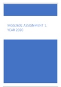MGG2602 Assignment 1. (2020)