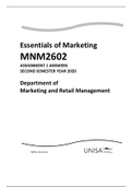MNM2602 (Essentials of Marketing) Assignment 01 SOLUTIONS Second Semester Year 2020