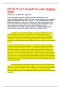 NR 525 Week 7 Graded Discussion: Students Rights |Latest Updated Version