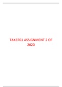 TAX3761 ASSIGNMENT 2 OF 2020