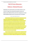 NR 552 Week 4 Discussion Medicare Medicaid Payment|Latest Version
