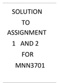 Solutions to assignment  1 and 2 for mnn3701