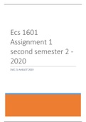 ECS1601 ASSIGNMENT 1 SOLUTIONS 2020 SEMESTER 2 