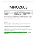 MNO2603 Assignment 1, 2 & 3 Semester 2 2020