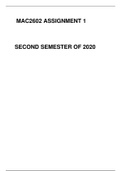 MAC2602 ASSIGNMENT 1 SECOND SEMESTER OF 2020