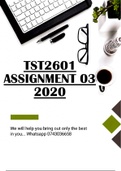 TST2601 ASSIGNMENT 3 2020 SOLUTIONS 